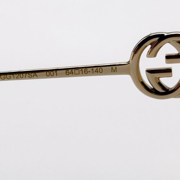 NEW GUCCI GG1207SA 001 SUNGLASSES WOMEN GOLD/PINK EYEWEAR - Picture 10 of 13